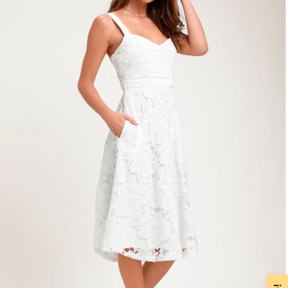 Lulus white lace dress